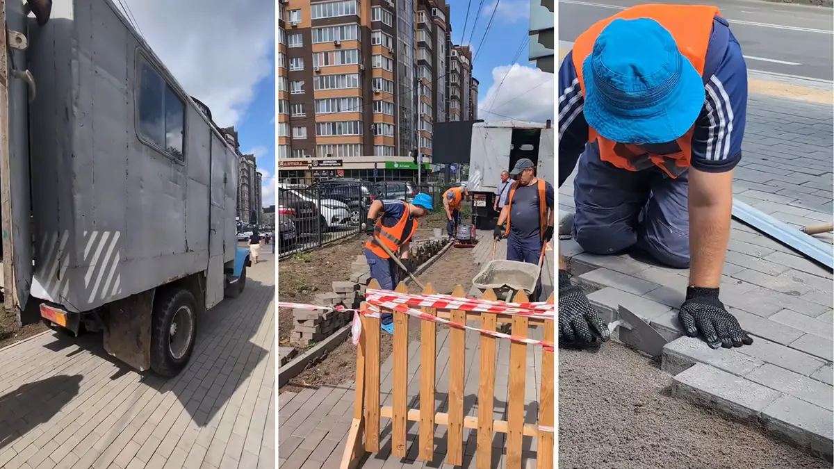Зарічанська в Хмельницькому: бруківка повертається до життя після просідання ґрунту (ВІДЕО)