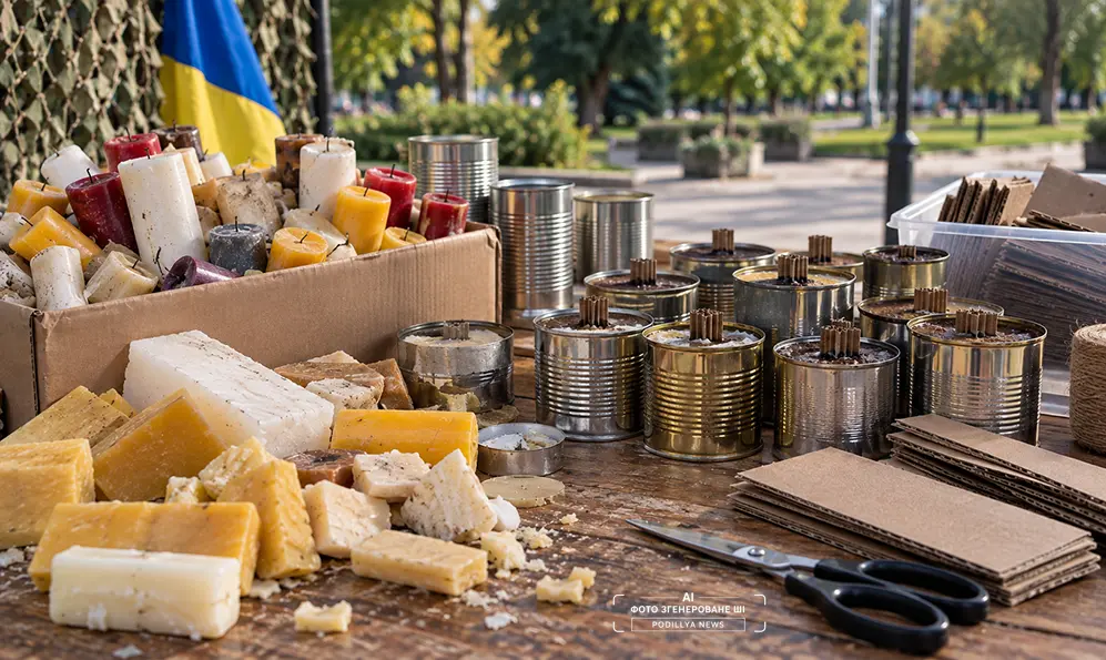 У Хмельницькому: збір матеріалів для окопних свічок