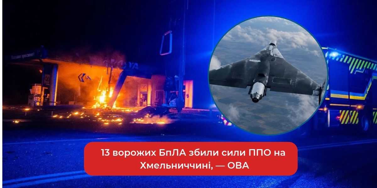 13 ворожих БпЛА збито на Хмельниччині: ефективна робота ППО, — ОВА